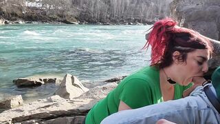 FaceFuck: fucking her throat down by the rapids on a beautiful sunny day ???????? #1