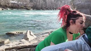 FaceFuck: fucking her throat down by the rapids on a beautiful sunny day ???????? #4