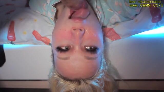 Blondelashes gagging on the dick