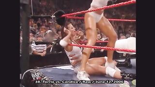 Stinkface and Kiss Ass: Torrie wilson wet & wild stinkface on Candice Michelle #4