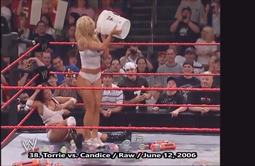 Torrie wilson wet & wild stinkface on Candice Michelle